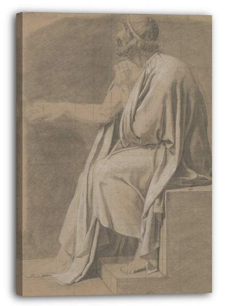 Top-Angebot Kunstdruck Jacques Louis David - Menschenstudie zum "Tod des Sokrates" Leinwand auf Keilrahmen gespannt