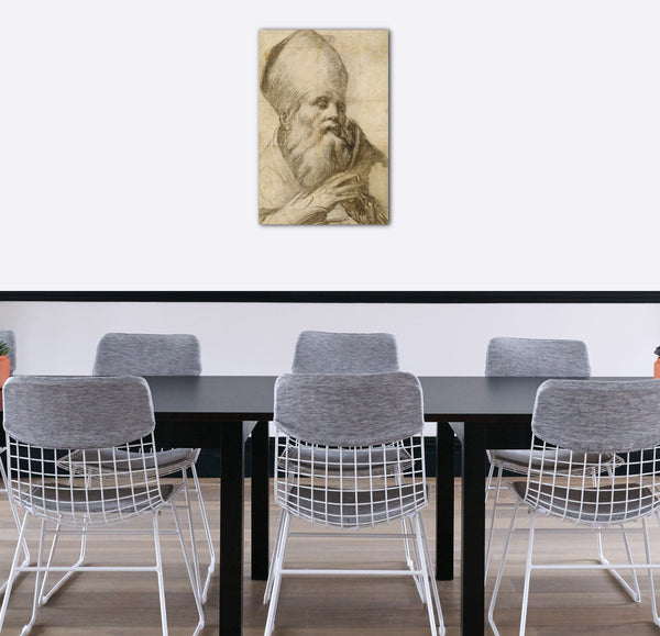 Top-Angebot Kunstdruck Parmigianino - Heiliger Bischof im Portrait Leinwand auf Keilrahmen gespannt