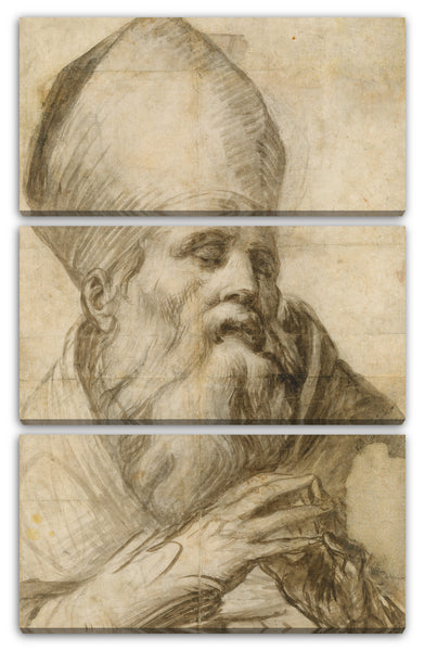 Leinwandbild Parmigianino - Heiliger Bischof im Portrait