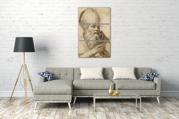 Top-Angebot Kunstdruck Parmigianino - Heiliger Bischof im Portrait Leinwand auf Keilrahmen gespannt