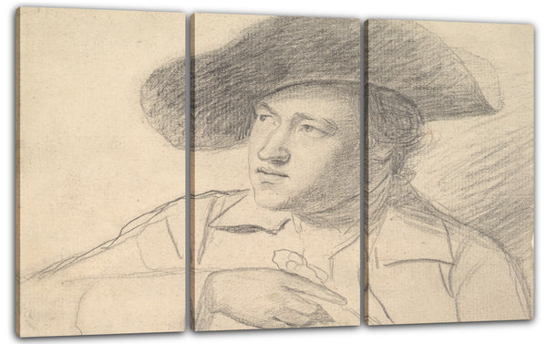 Leinwandbild George Romney - Der Rev. William Atkinson, einen breitkrempigen Hut tragend