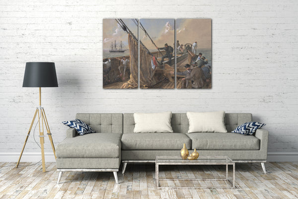 Top-Angebot Kunstdruck Robert Charles Dudley - Forward Deck of the Great Eastern Cleared for the First Attempt to Grapple for the Lost Cable, August 11th, 1865 Leinwand auf Keilrahmen gespannt