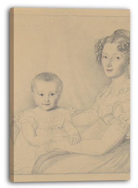Leinwandbild John Linnell - Portrait einer Mutter und eines Kindes