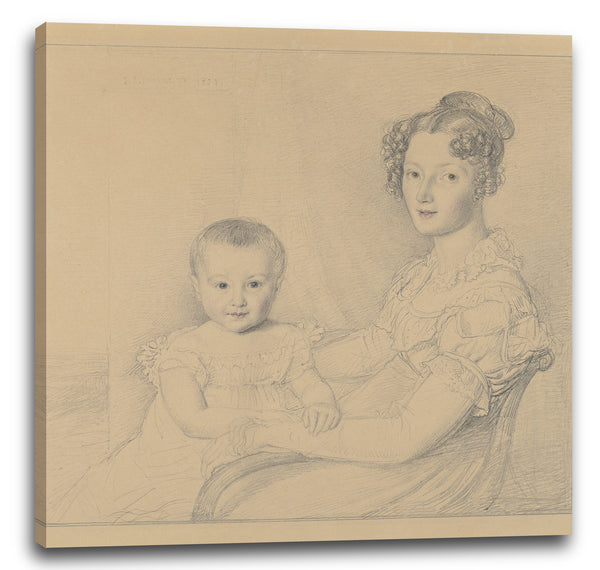 Leinwandbild John Linnell - Portrait einer Mutter und eines Kindes