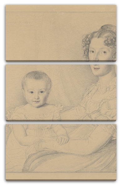 Leinwandbild John Linnell - Portrait einer Mutter und eines Kindes