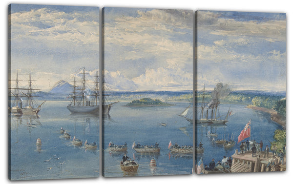 Leinwandbild Robert Charles Dudley - Die Kabelflotte verlässt Irland, Juli 1858