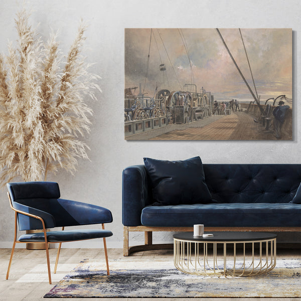 Top-Angebot Kunstdruck Robert Charles Dudley - Deck der Great Eastern, Achter: die Auszahlungsmaschine Leinwand auf Keilrahmen gespannt