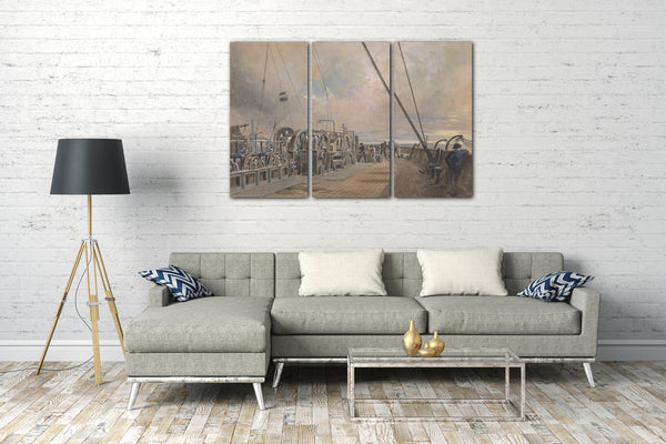 Top-Angebot Kunstdruck Robert Charles Dudley - Deck der Great Eastern, Achter: die Auszahlungsmaschine Leinwand auf Keilrahmen gespannt