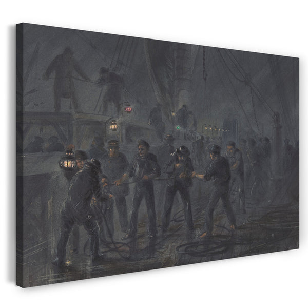 Top-Angebot Kunstdruck Robert Charles Dudley - Eine Nachtszene. Das Kabel verknotet und fast gebrochen, 18. Juli 1866 Leinwand auf Keilrahmen gespannt