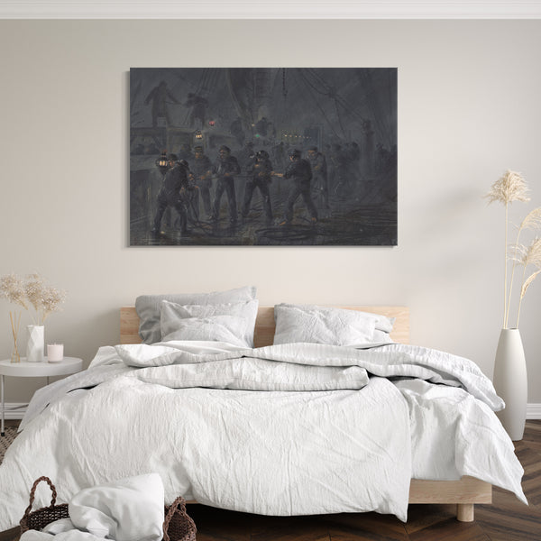 Top-Angebot Kunstdruck Robert Charles Dudley - Eine Nachtszene. Das Kabel verknotet und fast gebrochen, 18. Juli 1866 Leinwand auf Keilrahmen gespannt