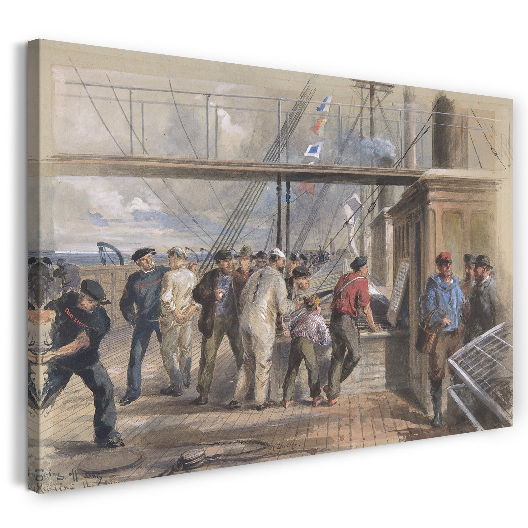 Top-Angebot Kunstdruck Robert Charles Dudley - Nachrichten empfangen durch das atlantische Kabel von allen Teilen der Welt, etc. Leinwand auf Keilrahmen gespannt