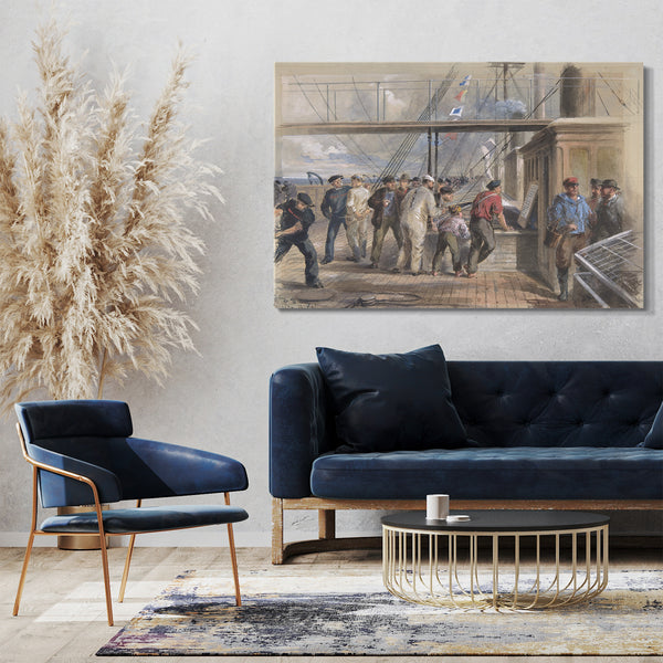 Top-Angebot Kunstdruck Robert Charles Dudley - Nachrichten empfangen durch das atlantische Kabel von allen Teilen der Welt, etc. Leinwand auf Keilrahmen gespannt