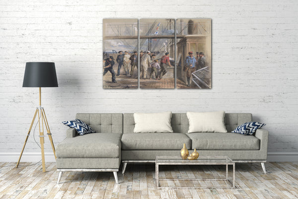 Top-Angebot Kunstdruck Robert Charles Dudley - Nachrichten empfangen durch das atlantische Kabel von allen Teilen der Welt, etc. Leinwand auf Keilrahmen gespannt