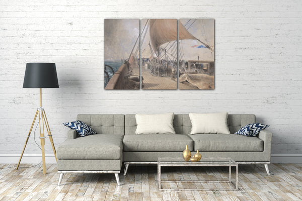 Top-Angebot Kunstdruck Robert Charles Dudley - The Picking-up Machinery in the Bows of the Great Eastern Leinwand auf Keilrahmen gespannt