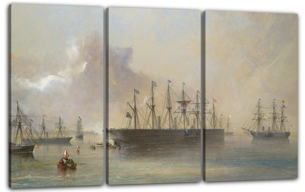 Leinwandbild Robert Charles Dudley - The Atlantic Telegraph Cable Fleet Assembled at Berehaven (Southwest Coast of Ireland): Ships, the Great Eastern, H.M.S. Terrible, the Alby, the Medway and the William Cory