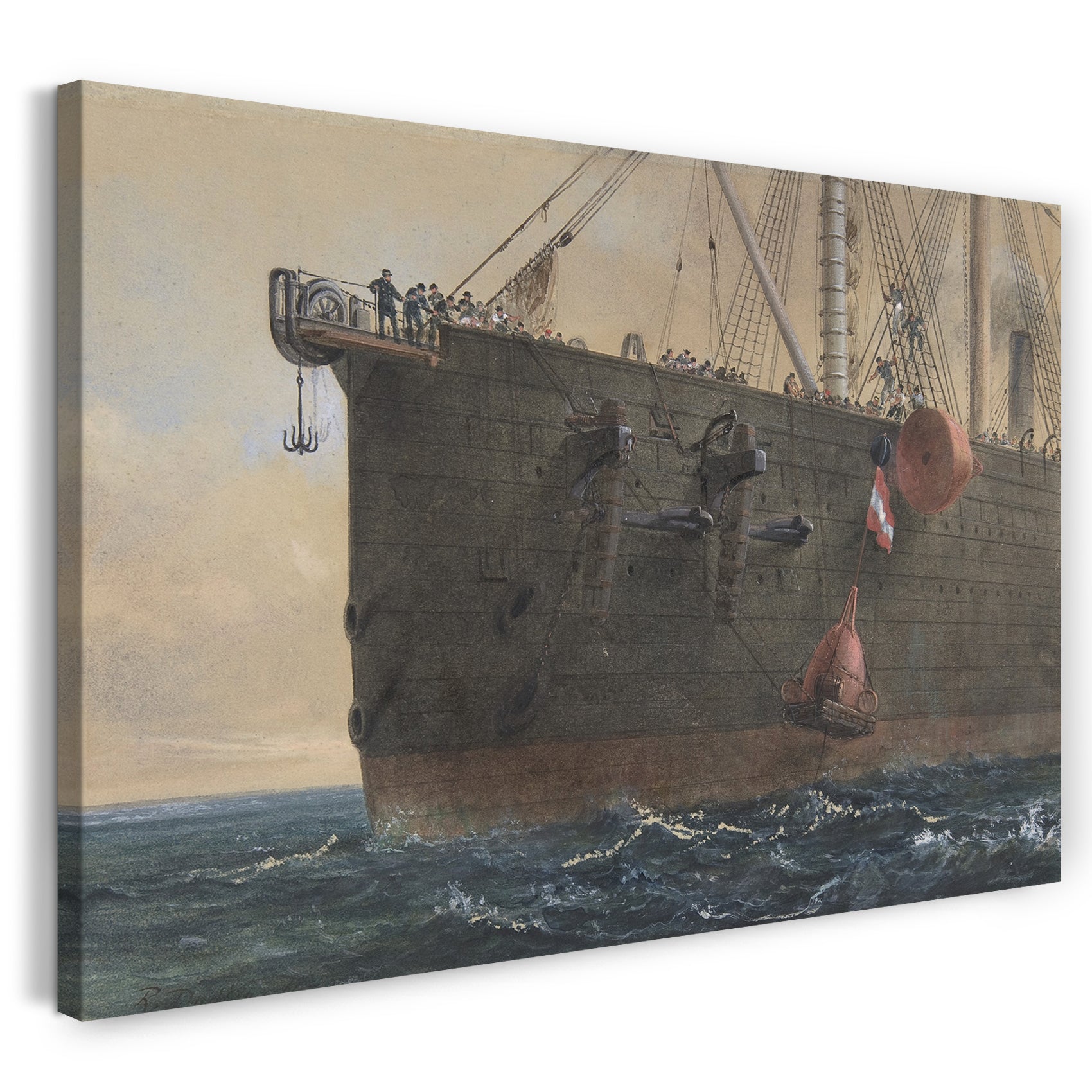 Top-Angebot Kunstdruck Robert Charles Dudley - In the Bows of the Great Eastern: The Cable Broken and Lost, Preparing to Grapple, August 2nd, 1865 Leinwand auf Keilrahmen gespannt