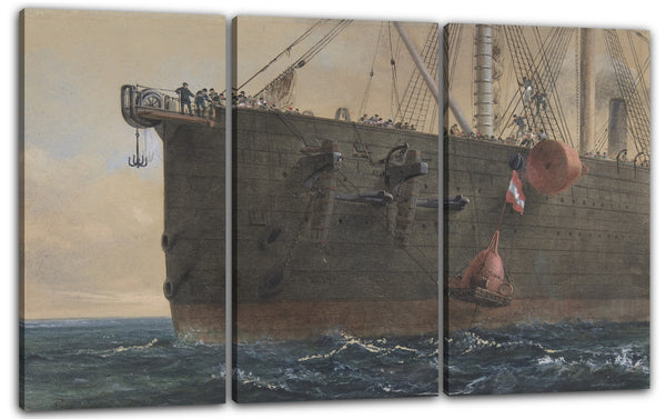 Leinwandbild Robert Charles Dudley - In the Bows of the Great Eastern: The Cable Broken and Lost, Preparing to Grapple, August 2nd, 1865