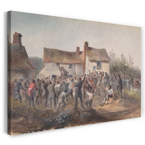 Top-Angebot Kunstdruck Robert Charles Dudley - 8. September bei Heart's Content, dem Tag der erfolgreichen Beendigung der Arbeit des Kabellegens, Wiedererlangens, Komplettierens und Testens der Atlantic Telegraph-Kabel von 1865 und 1866 Leinwand auf Keilrahmen gespannt