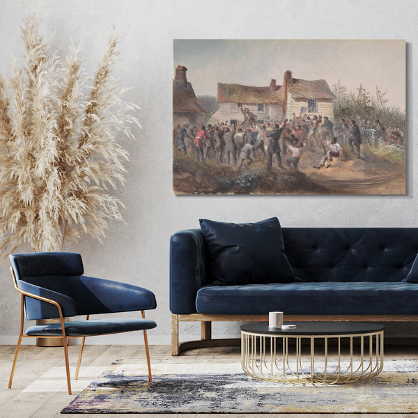 Top-Angebot Kunstdruck Robert Charles Dudley - 8. September bei Heart's Content, dem Tag der erfolgreichen Beendigung der Arbeit des Kabellegens, Wiedererlangens, Komplettierens und Testens der Atlantic Telegraph-Kabel von 1865 und 1866 Leinwand auf Keilrahmen gespannt