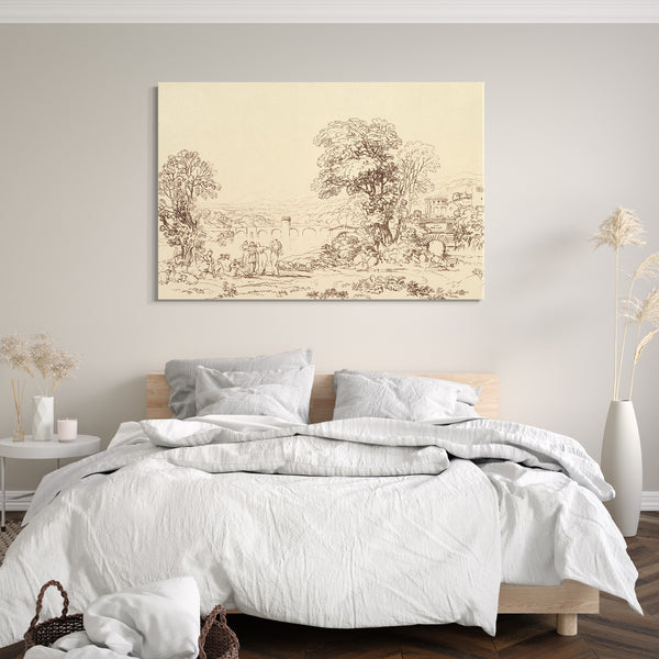 Top-Angebot Kunstdruck Entworfen und geätzt von Joseph Mallord William Turner - Apuleia auf der Suche nach Apuleius (unveröffentlichte Platte, Liber Studiorum) Leinwand auf Keilrahmen gespannt