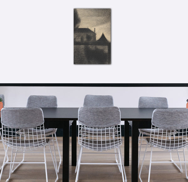 Top-Angebot Kunstdruck Georges Seurat - Haus in der Dämmerung (La Cité) Leinwand auf Keilrahmen gespannt