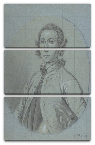 Leinwandbild Kreis von Joseph van Aken - Ovale Portrait-Studie eines jungen Mannes