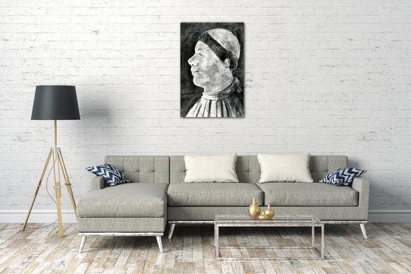 Top-Angebot Kunstdruck Möglicherweise Französisch - Profilbildnis von Bischof Antonius Campanus von Agram (Zagreb) Leinwand auf Keilrahmen gespannt