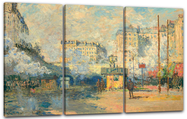 Leinwandbild Claude Monet - Äußeres der Heilig-Lazare Station, Sonneneffekt
