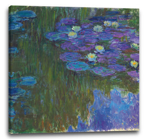 Leinwandbild Claude Monet - Seerosen in voller Blüte