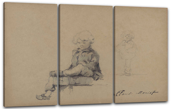 Leinwandbild Claude Monet - Skizzen von Kindern