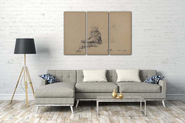 Top-Angebot Kunstdruck Claude Monet - Skizzen von Kindern Leinwand auf Keilrahmen gespannt