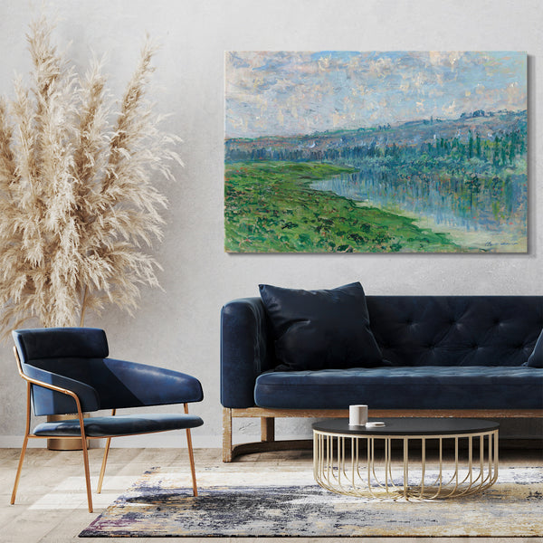 Top-Angebot Kunstdruck Claude Monet - Die Seine und die Hügel von Chantemesle Leinwand auf Keilrahmen gespannt