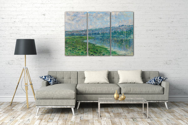 Top-Angebot Kunstdruck Claude Monet - Die Seine und die Hügel von Chantemesle Leinwand auf Keilrahmen gespannt