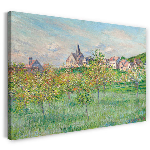 Top-Angebot Kunstdruck Claude Monet - Frühling in Giverny, Nachmittagseffekt Leinwand auf Keilrahmen gespannt