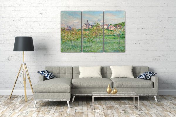 Top-Angebot Kunstdruck Claude Monet - Frühling in Giverny, Nachmittagseffekt Leinwand auf Keilrahmen gespannt