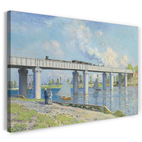 Top-Angebot Kunstdruck Claude Monet - Die Eisenbahnbrücke in Argenteuil Leinwand auf Keilrahmen gespannt