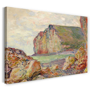 Top-Angebot Kunstdruck Claude Monet - Klippen von kleinen Platten Leinwand auf Keilrahmen gespannt