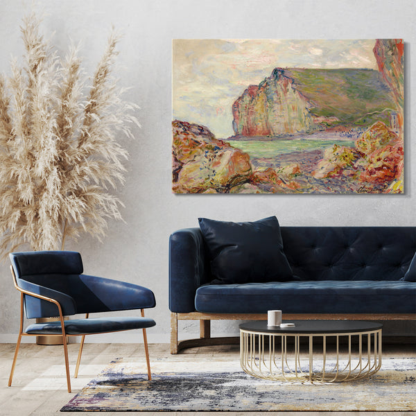 Top-Angebot Kunstdruck Claude Monet - Klippen von kleinen Platten Leinwand auf Keilrahmen gespannt