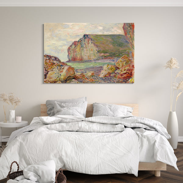 Top-Angebot Kunstdruck Claude Monet - Klippen von kleinen Platten Leinwand auf Keilrahmen gespannt