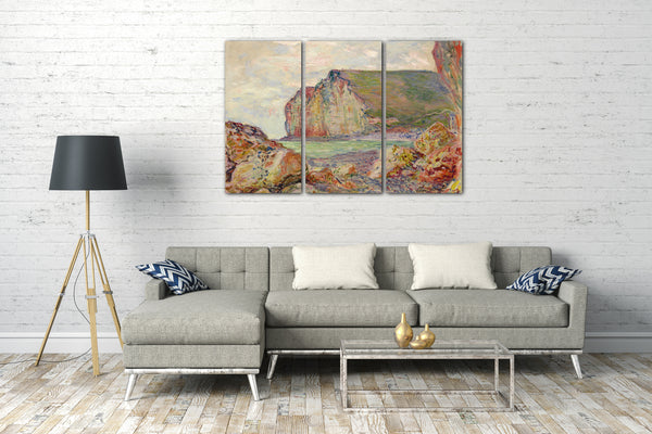 Top-Angebot Kunstdruck Claude Monet - Klippen von kleinen Platten Leinwand auf Keilrahmen gespannt