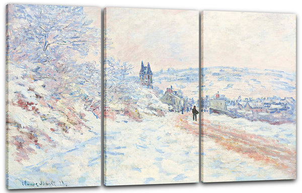 Leinwandbild Claude Monet - Die Vétheuil-Straße, Schneeeffekt