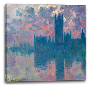 Leinwandbild Claude Monet - Das Parlament, Sonnenuntergang (Die Häuser des Parlaments, bei Sonnenuntergang)