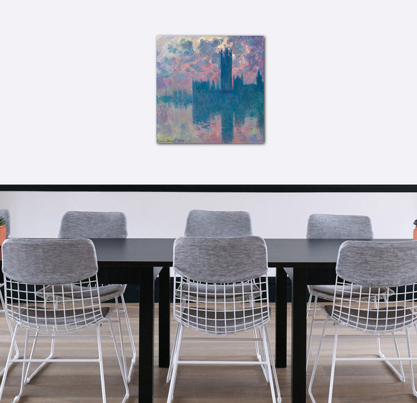 Leinwandbild Claude Monet - Das Parlament, Sonnenuntergang (Die Häuser des Parlaments, bei Sonnenuntergang)