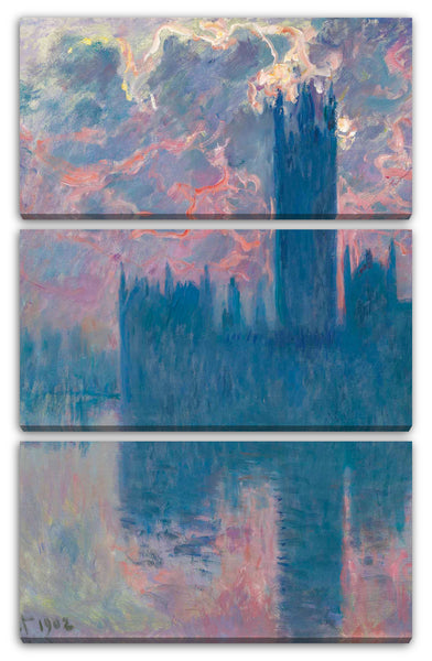 Leinwandbild Claude Monet - Das Parlament, Sonnenuntergang (Die Häuser des Parlaments, bei Sonnenuntergang)