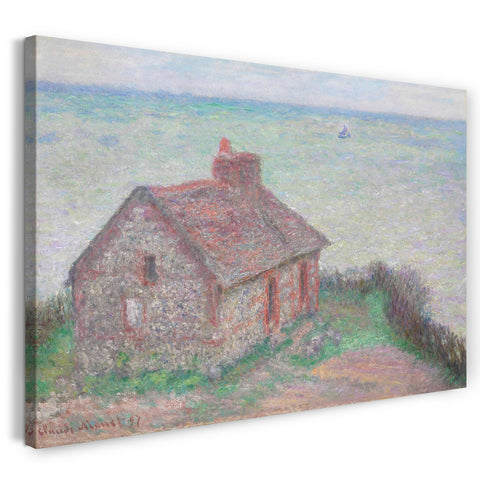 Top-Angebot Kunstdruck Claude Monet - Das Haus von Douanier, rosa Effekt Leinwand auf Keilrahmen gespannt