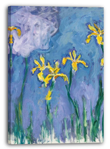 Leinwandbild Claude Monet - Gelbe Iris mit rosa Wolke