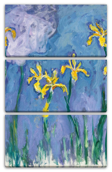 Leinwandbild Claude Monet - Gelbe Iris mit rosa Wolke