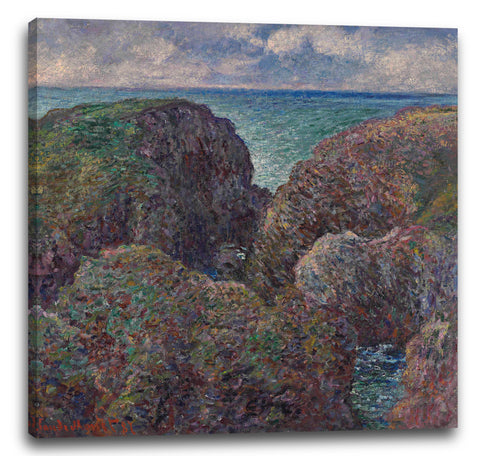 Leinwandbild Claude Monet - Block von Felsen in Port Goulphar
