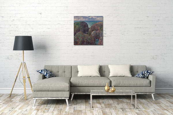 Leinwandbild Claude Monet - Block von Felsen in Port Goulphar