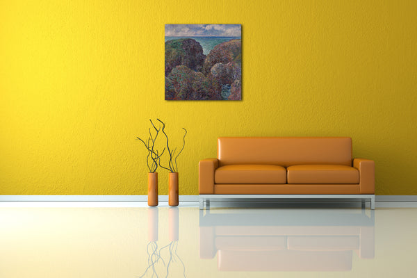 Leinwandbild Claude Monet - Block von Felsen in Port Goulphar